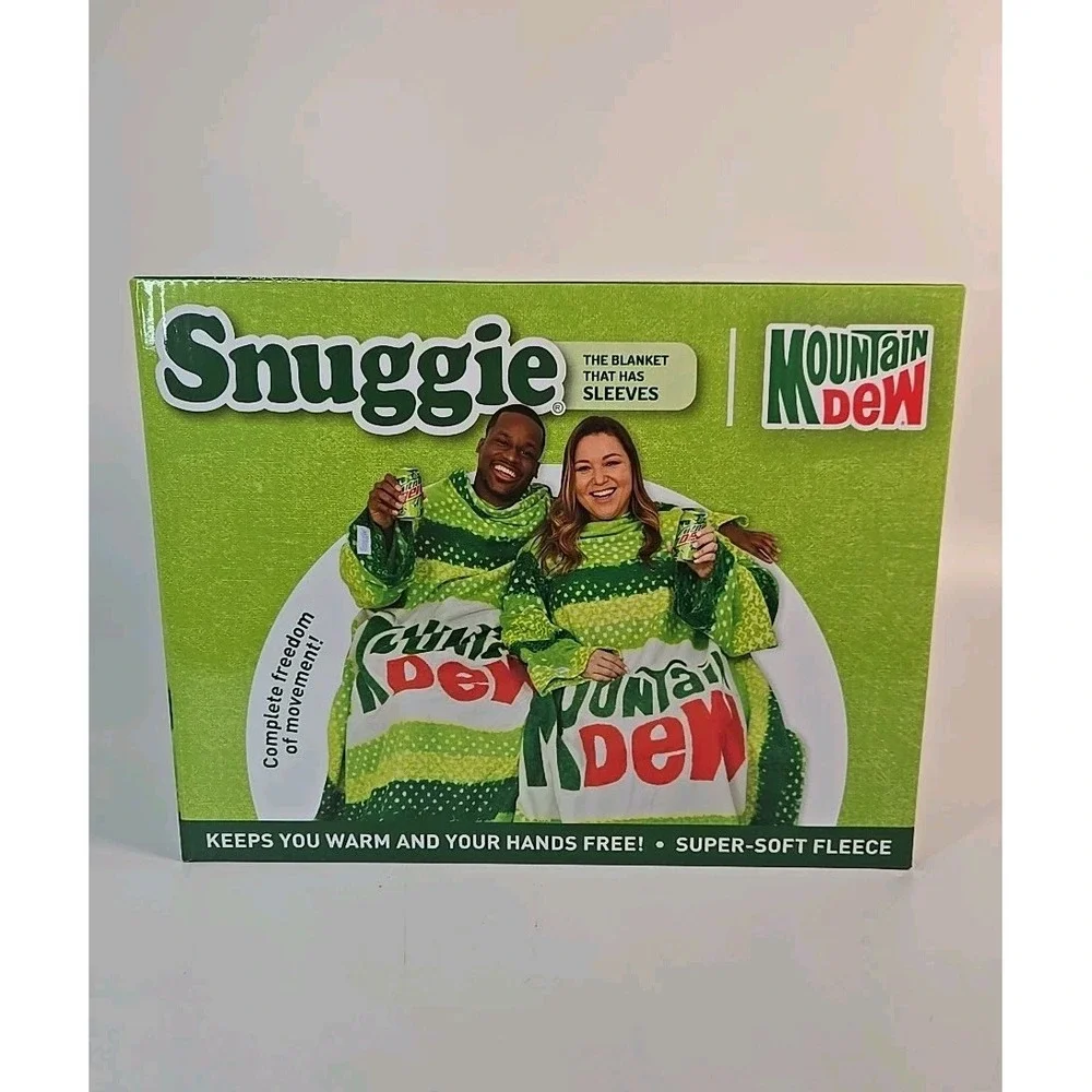 Mountain Dew Snuggie Super-Soft Fleece Blanket With Sleeves 71